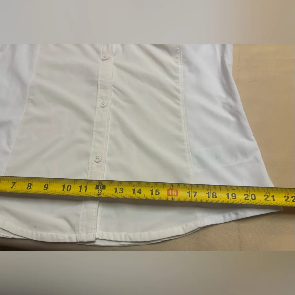 Columbia Womens White Cream Sz L Omni Shade Sun Protection Fishing Hiking Shirt - Image 8