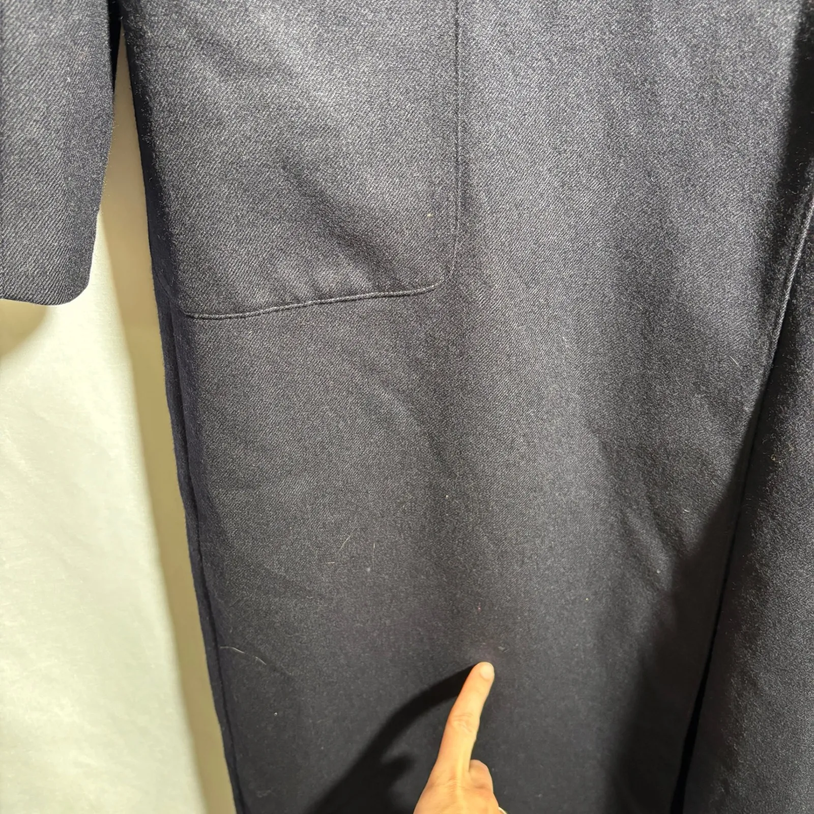 VTG Jean Claude Paris Womens Long Wool Long Coat Navy Blue Double Breasted M Size M - Image 7