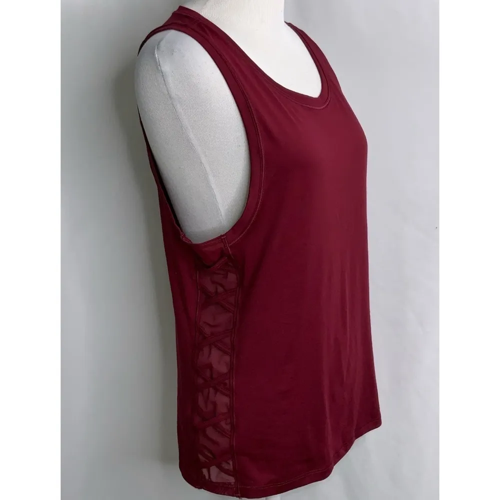 Victoria Secret Burgundy Sport Athletic Yoga Running Sleeveless Tank Top SP NWT - Image 2
