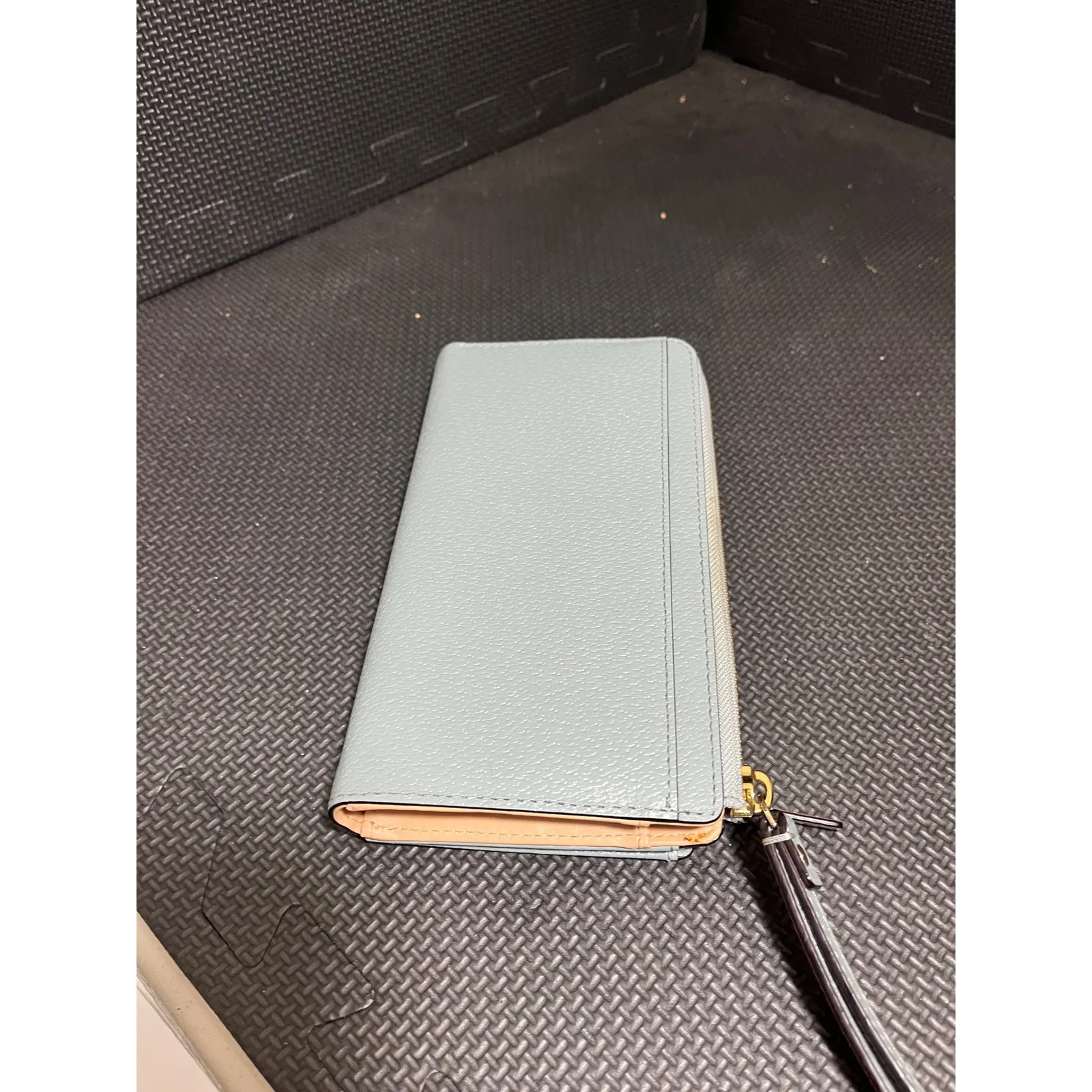 Kate Spade Continental Wallet Leather Light Blue Wristlet Card Holder Womens - Image 8