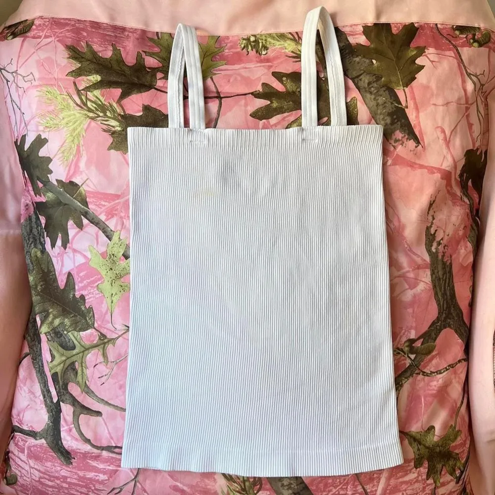 Free People  white ribbed square neck tank top - Image 3