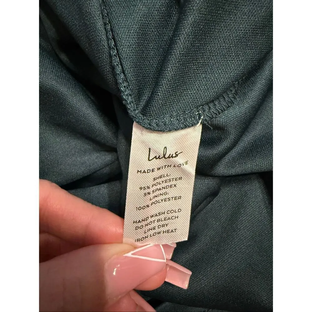 Lulu's Formal Mermaid Floor Length Off Shoulder Green Evening Dress Womens XL - Image 6