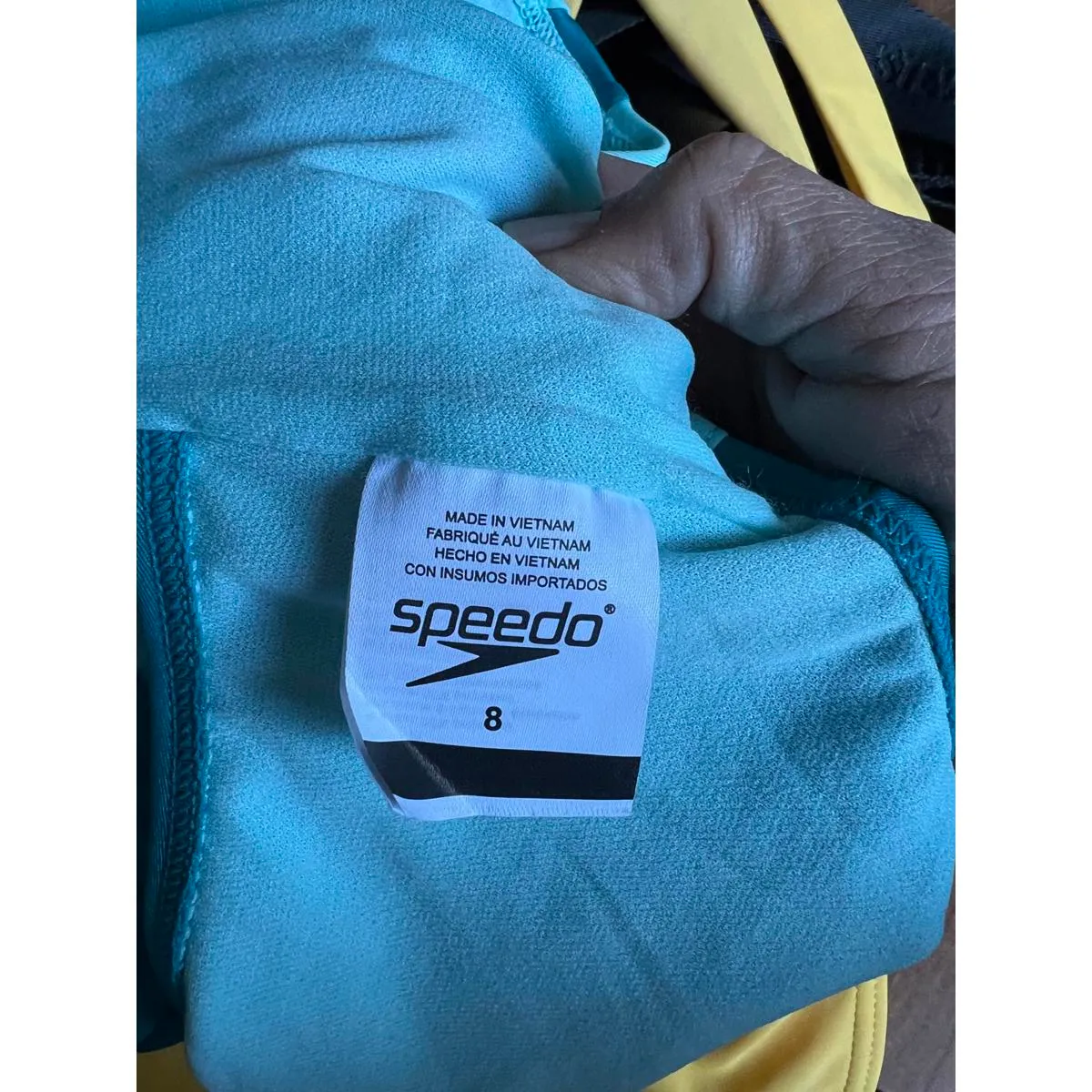 Speedo Women's One-Piece Swimsuit in Teal with Pink and Light Blue Accents - Image 4