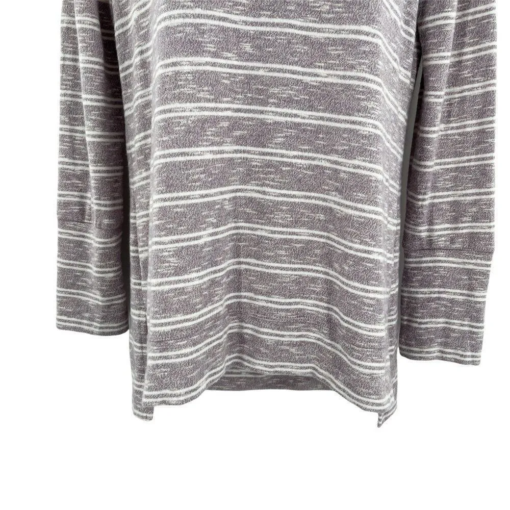 Olive + Oak Cowl Neck High Low Hem Tunic Oversized Striped Pullover Top Small - Image 24