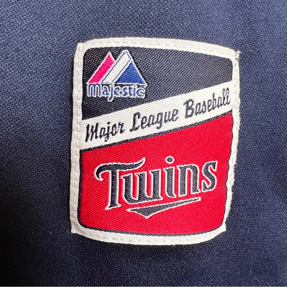 Majestic MLB Minnesota Twins Baseball V-Neck Navy Jersey Shirt Women’s Size 2XL - Image 3