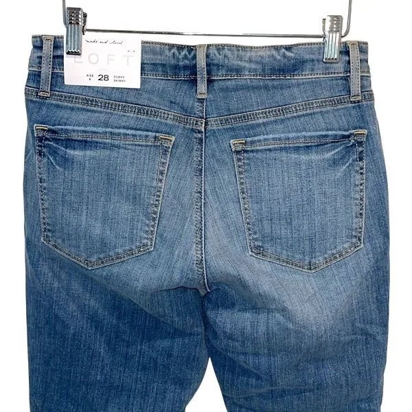 Ann Taylor LOFT Womens Frayed Hem‎ Curvy Cropped Skinny Jeans Blue Size 6/28 NWT - Image 4