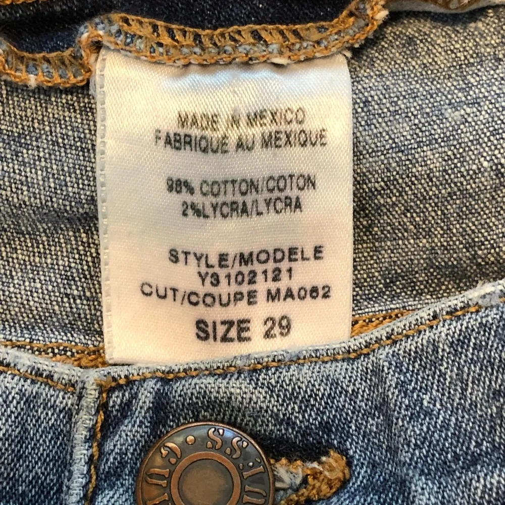 Vintage  Button Boot Cut Patch Front Pocket Jeans 29 Fit like a 6 - Image 6