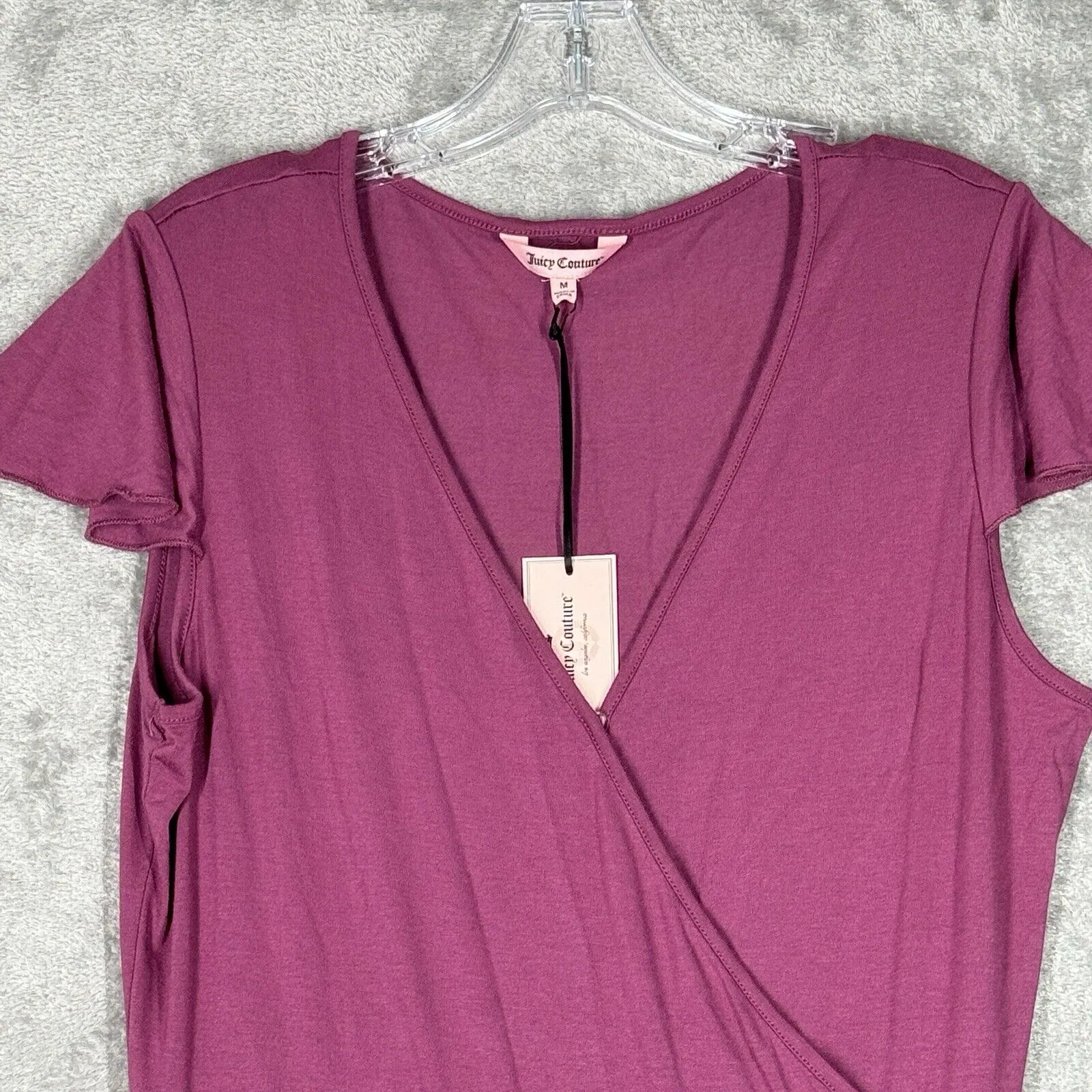 Juicy Coture Dress Womens Medium Purple Midi Ruffles‎ Feminine Romantic Preppy - Image 4