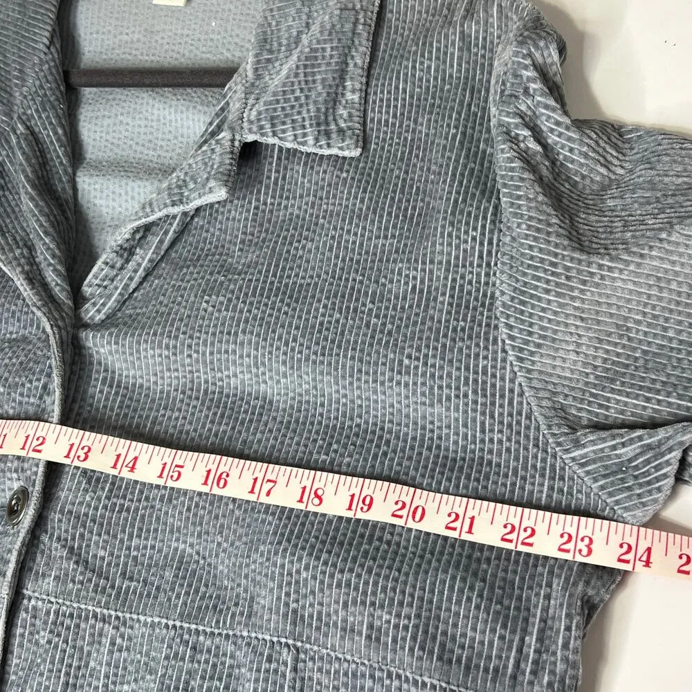 Northern Isles Grey Corduroy Blazer Jacket Shacket Large Gray - Image 5