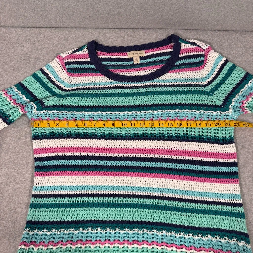 Appleseed's Women's Striped Pullover Cotton Sweater Size M Multicolor Size M - Image 9