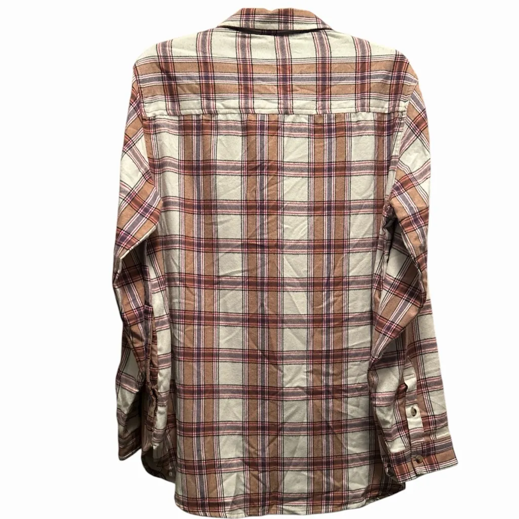 Jachs Girlfriend light weight plaid Flannel sz L - Image 3