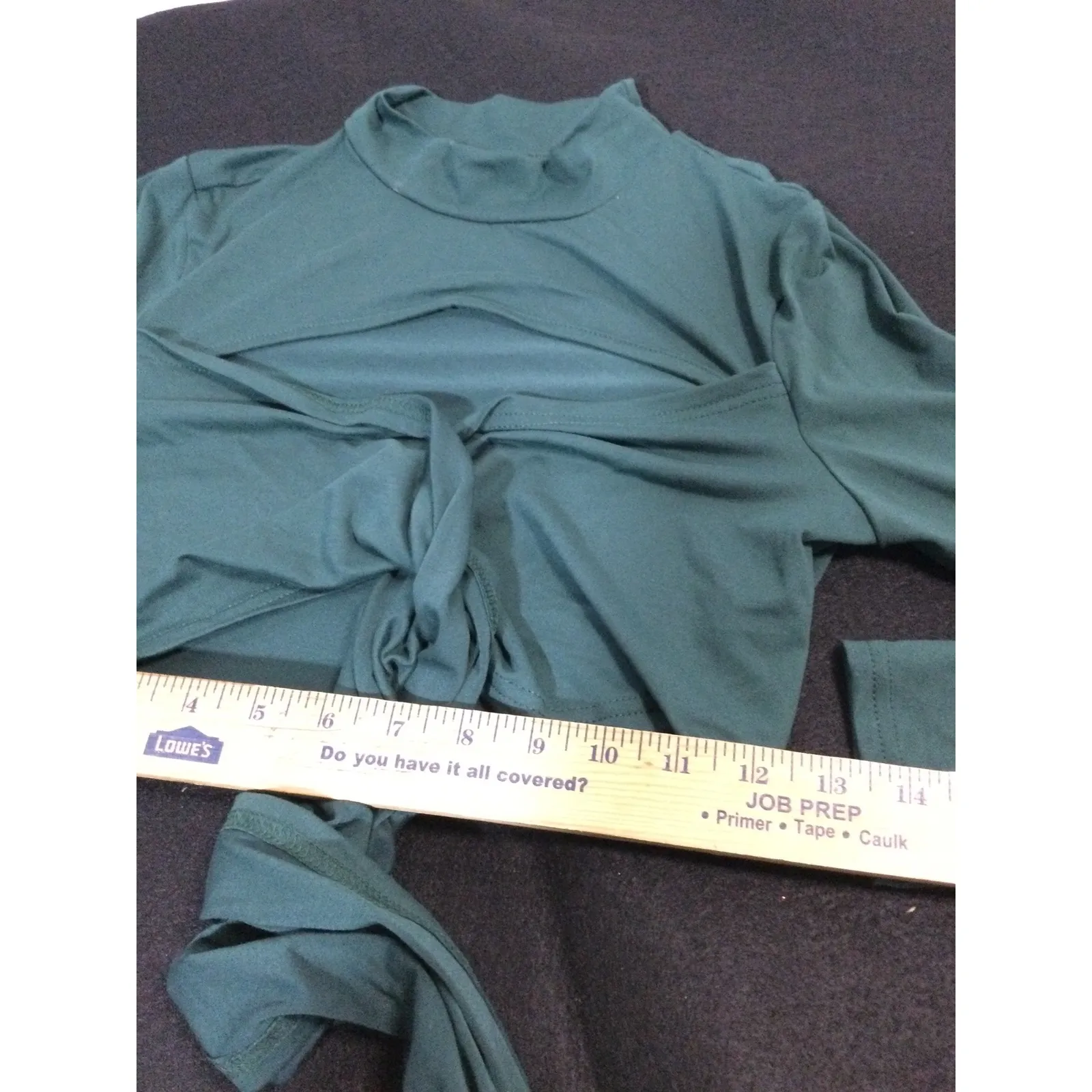 SHEIN SXY Mock‎ Neck Cutout Long Sleeve Crop Top Green Size M Size M - Image 3