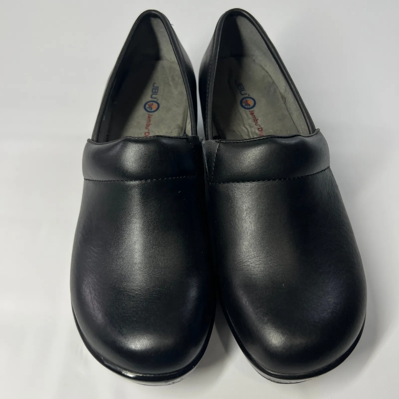 JBU Jambu Cordoba Clog Shoes Black Leather Slip On Wedge Women's Size 8M Comfort - Image 2