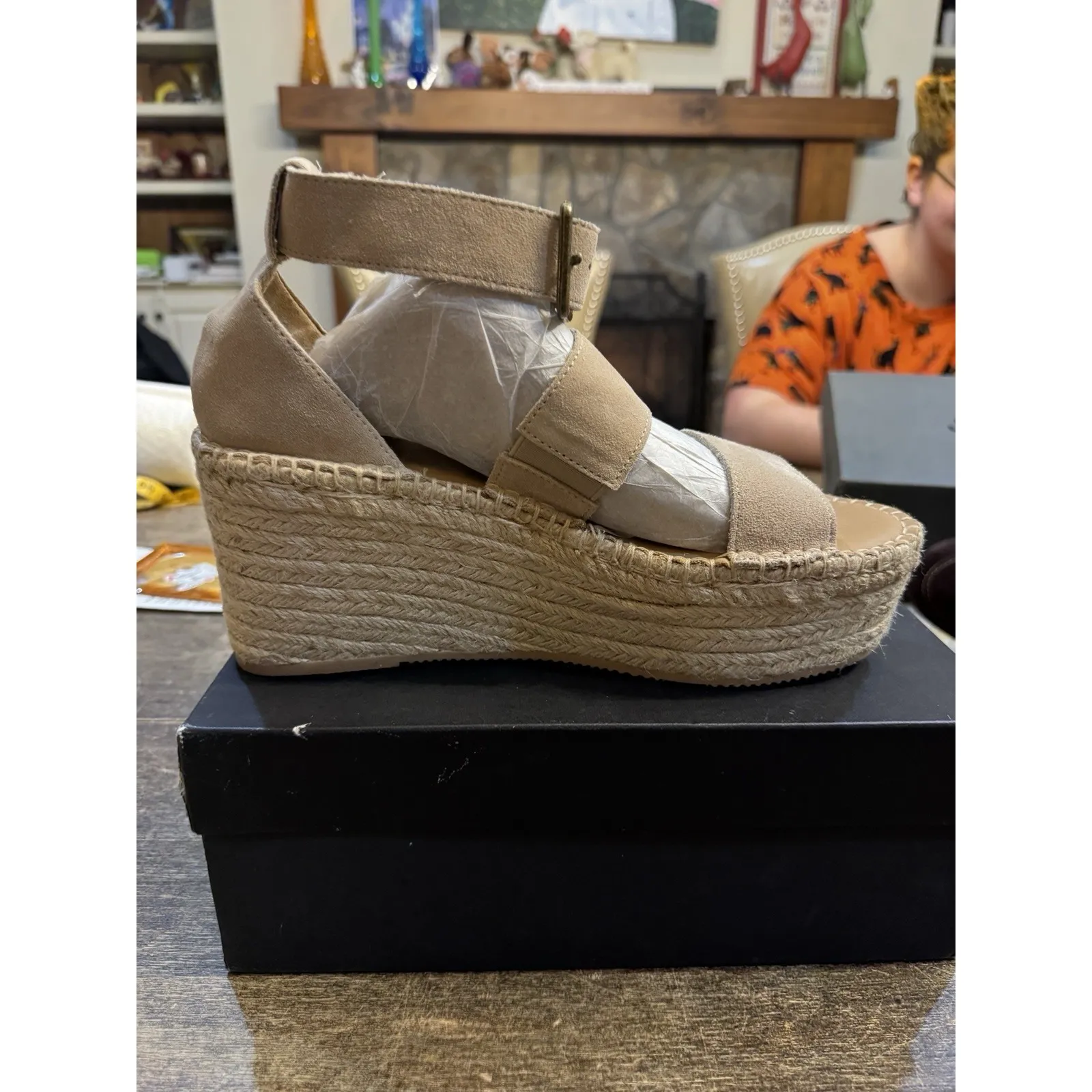 Soludos  palma suede Espadrilles platform sandals size 8.5 Raffia - Image 2