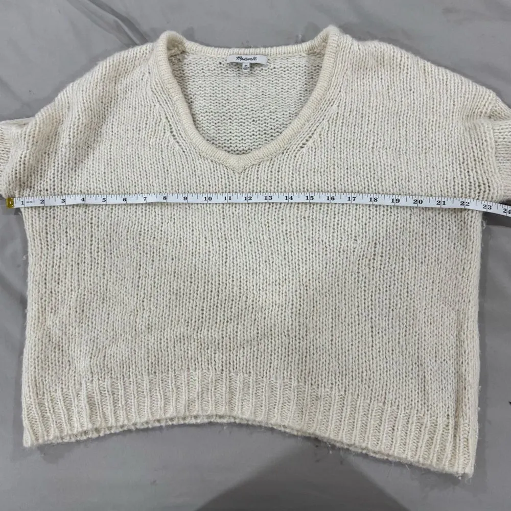 Madewell white‎ V neck sweater XS - Image 3