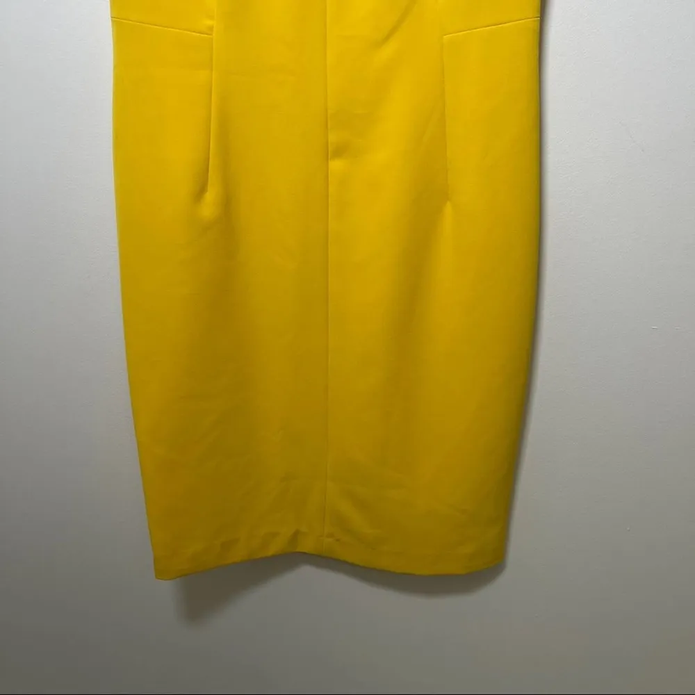 MILLY Cady Elizabeth Yellow Marigold Sheath Dress Cocktail Formal NWT Size 8 - Image 3