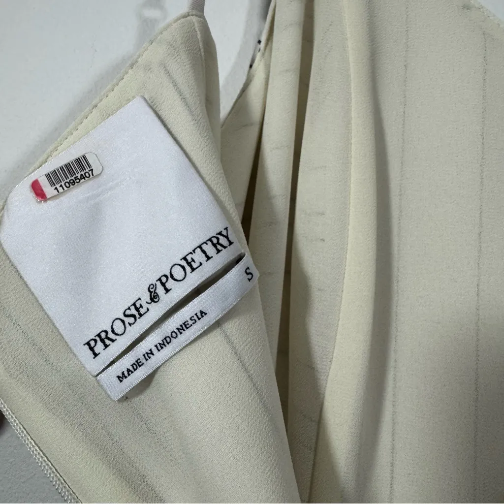 Prose & Poetry Striped Chiffon Ruffled Tiers Skylar Midi Dress Size small White - Image 5