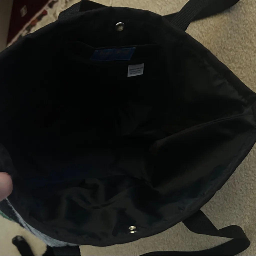 Justin Kraft Wool/Nylon Geometric/ Aztec Print Tote Bag Black - Image 11