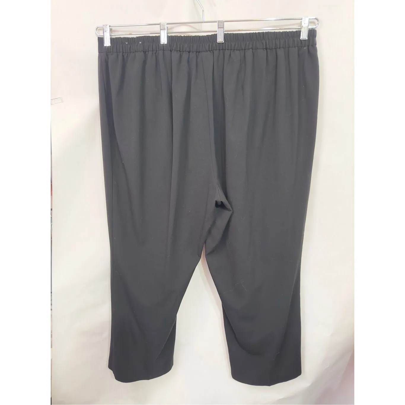 Catherines Plus Size 24W Dress Pants‎ Black Trousers Straight Leg Elastic 1506 - Image 2