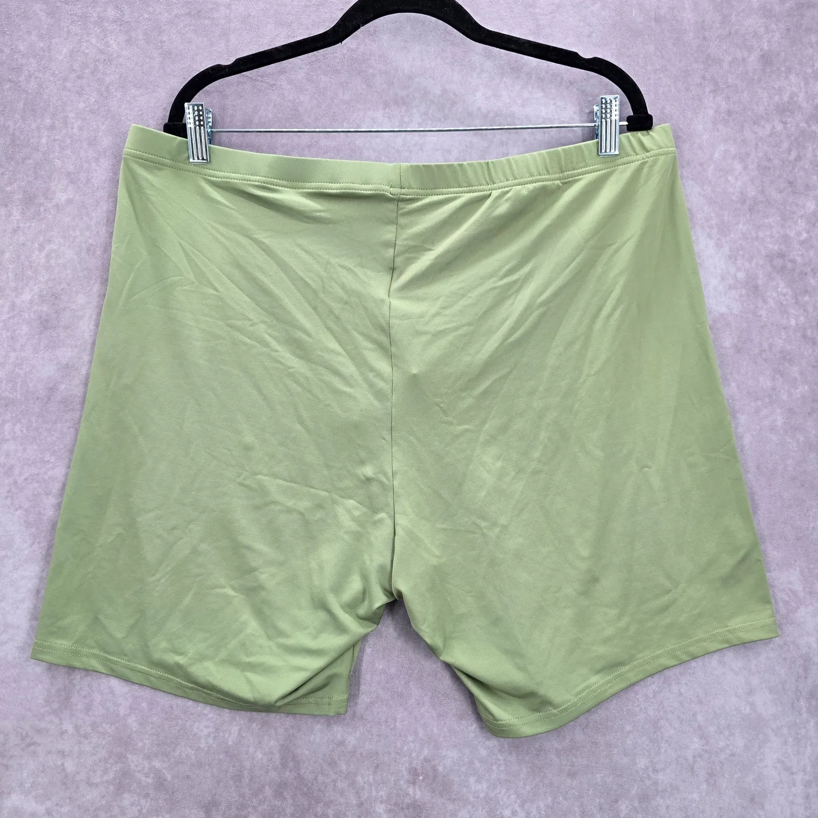Shein Green Compression Pullon Relaxed Sleep Stretch Pants Shorts Plus 3XL - Image 2