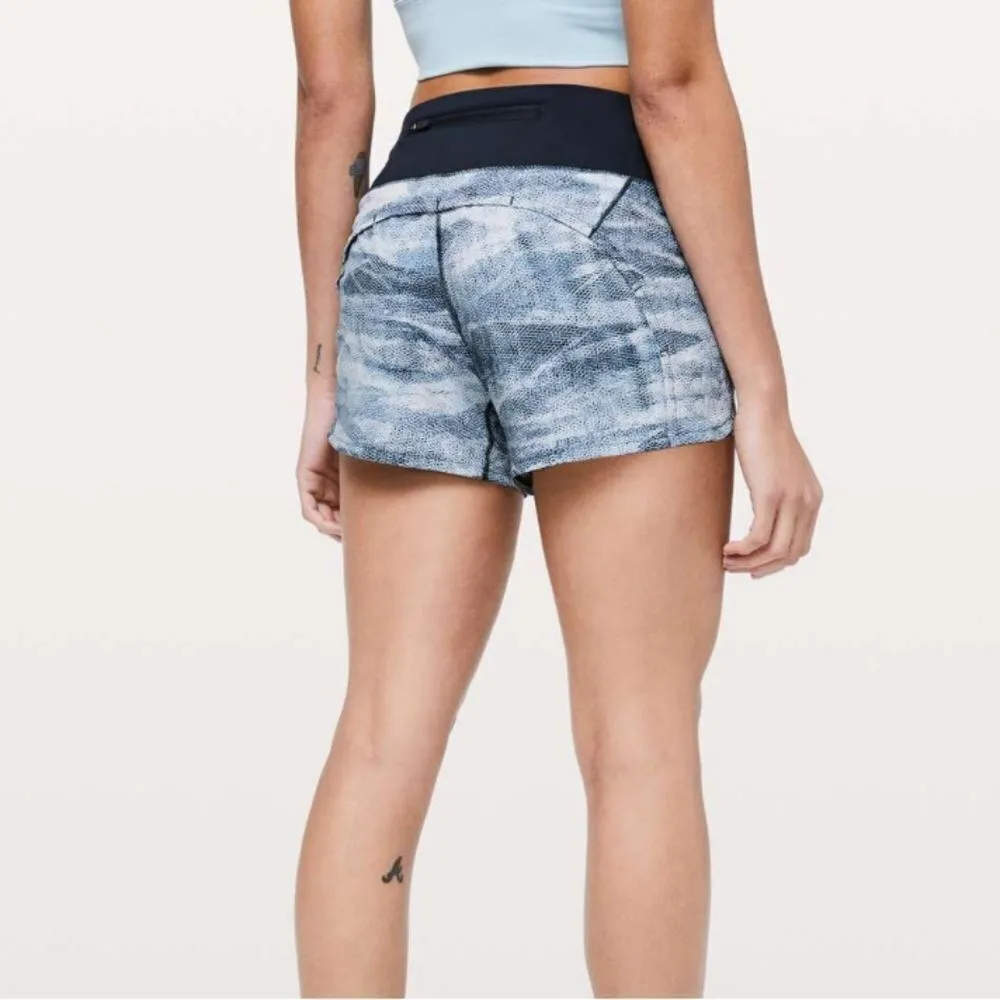 Lululemon Run Times Short II *4" Mesh Scape Multi / True Navy- Size 4 - Image 3