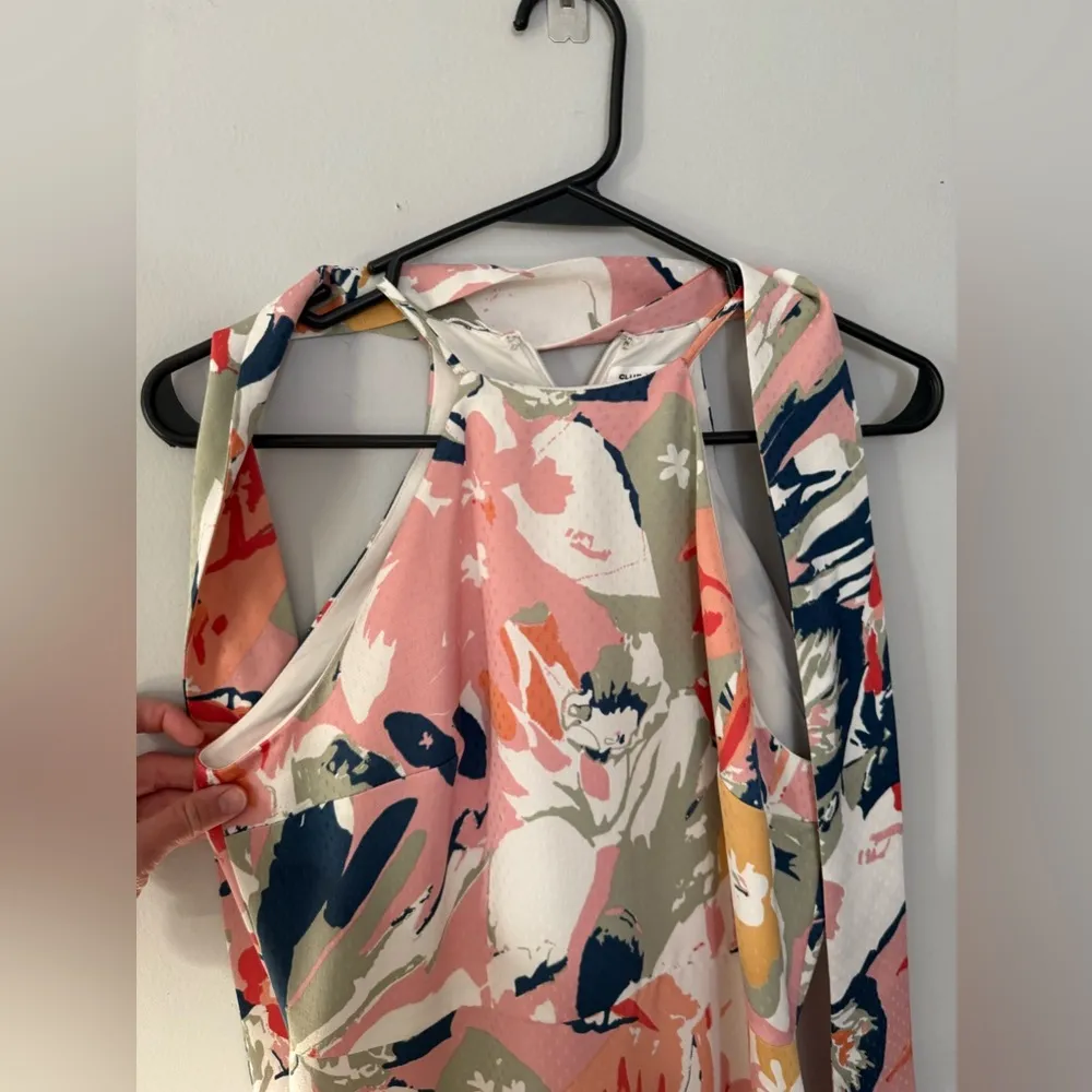Club Monaco Scharpettah Tie Dress Floral Print Halter Dress Multi Color Size 4 - Image 3
