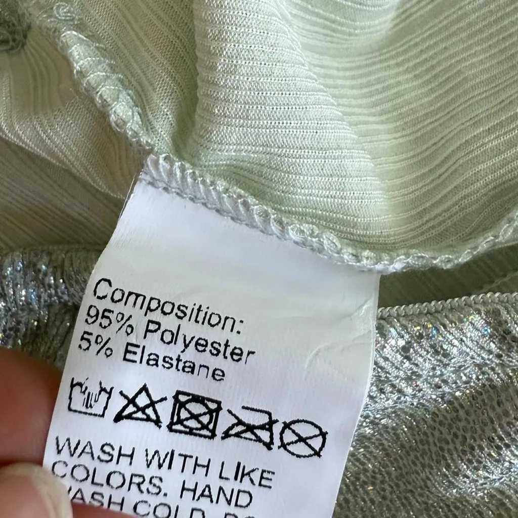 SHEIN Metallic Fringe Crop Top - Silver - Image 4