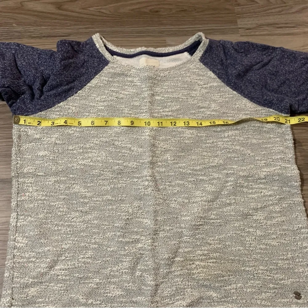 Roxy Grey Neon Pink Confetti Blue Long Sleeve Sweater; Large - Image 5