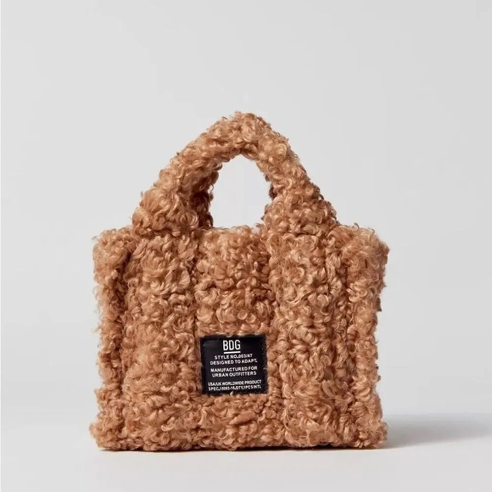 ✨BDG Serena Teddy Fleece Mini Tote Bag Sz Small✨ - Image 3