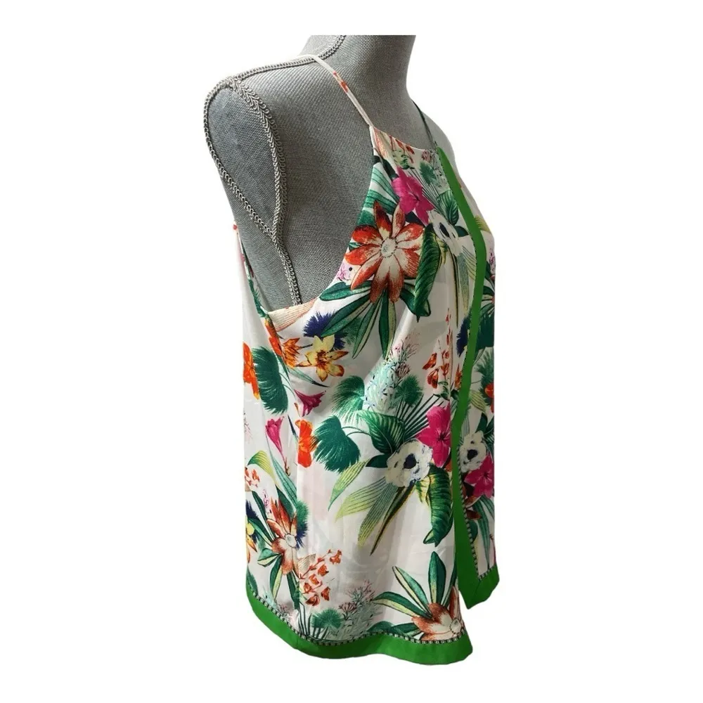 Soho NEW YORK & COMPANY Sleeveless tropical floral top size M Green Size M - Image 2