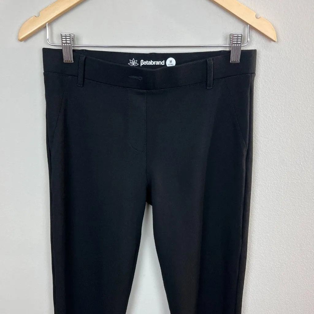 Betabrand Pant M Long Black‎ Skinny Leg Dress Yoga Stretch Knit Pull On Womens - Image 2