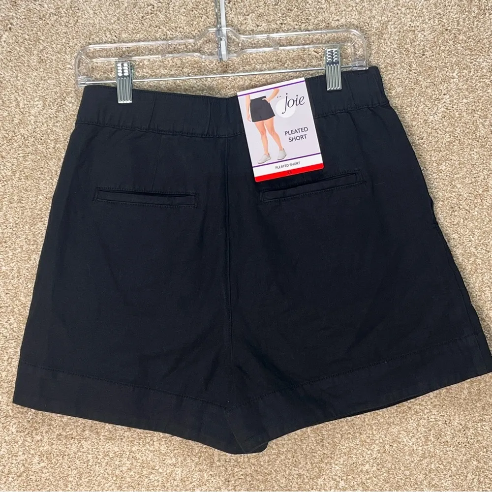 NWT Joie shorts xs linen cotton blend black shorts xs pleated shorts beach - Image 4