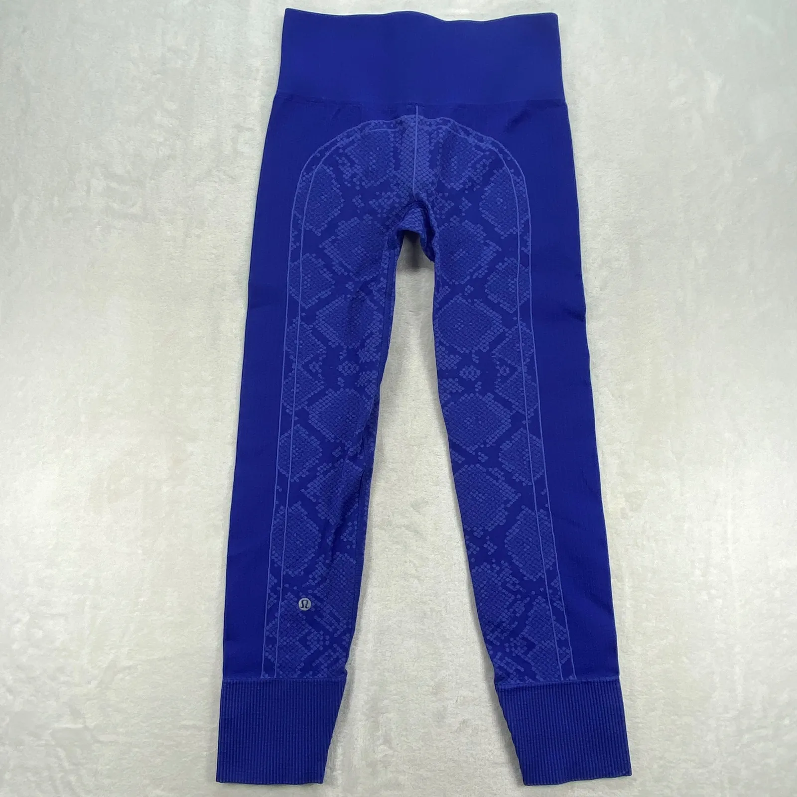 Lululemon Leggings Snake Print High‎ Rise Athletic Yoga Pants Blue Size 4 - Image 7