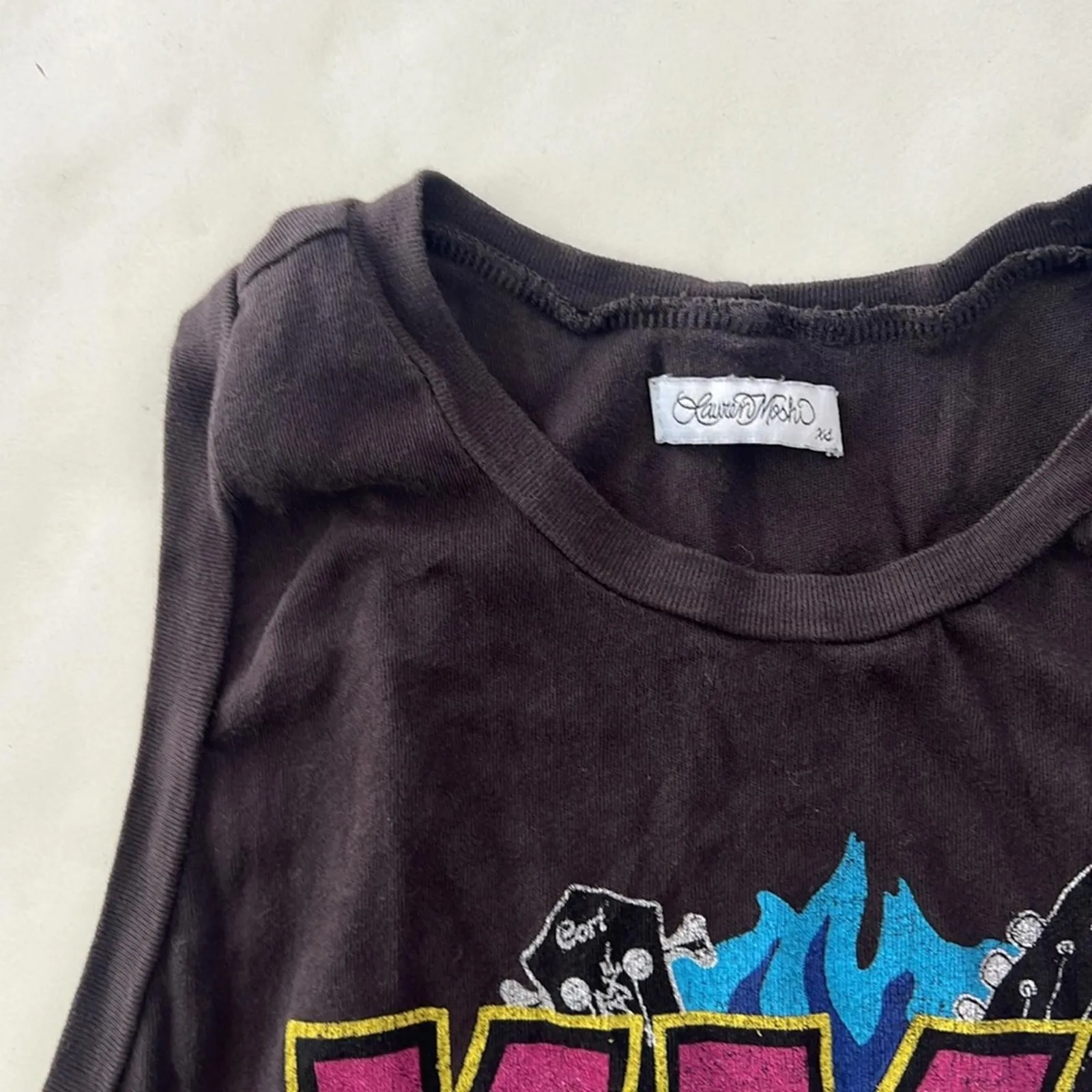 Lauren Moshi Rare KISS Dark Gray High Neck Racerback Tank Top XS $110 [COPY] - Image 3