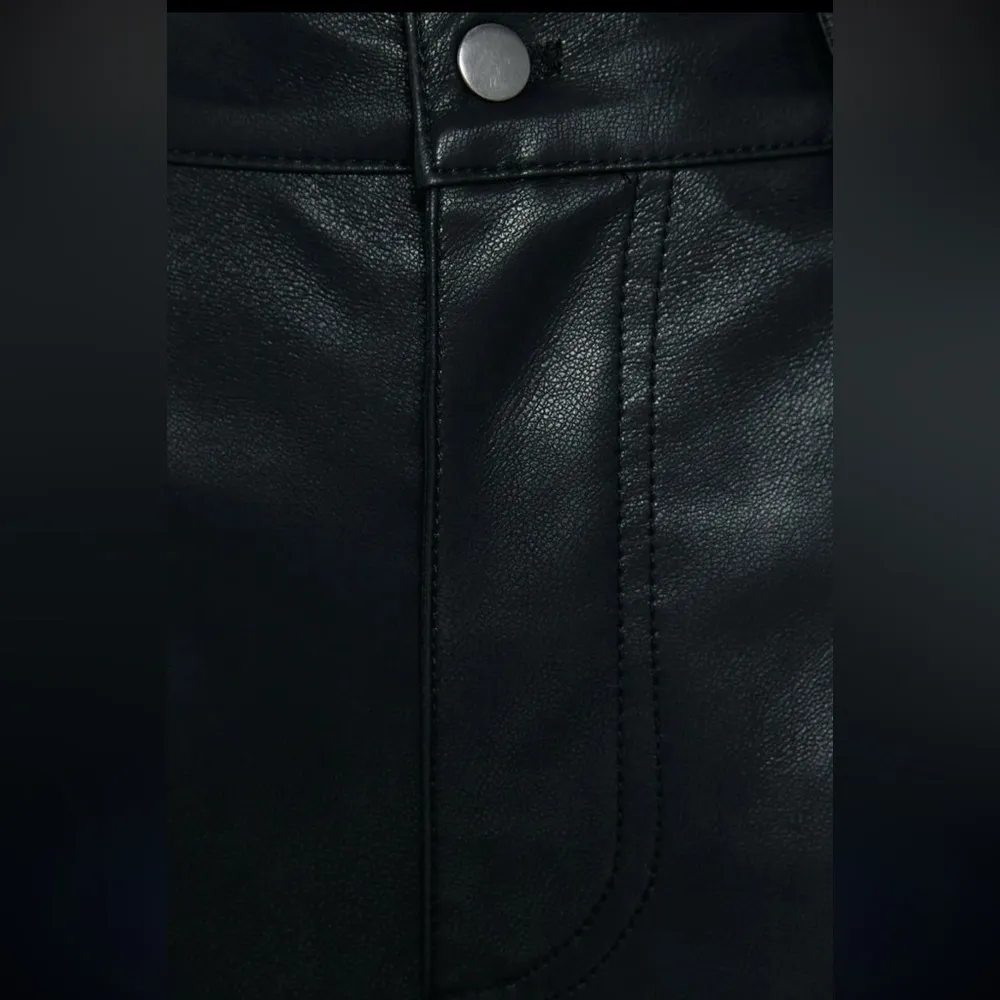 Zara FAUX LEATHER TROUSER PANTS High-waisted Black Size M NEW - Image 12