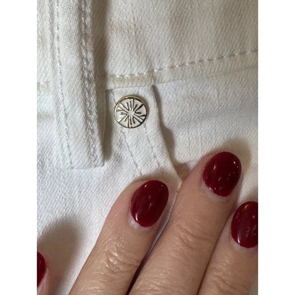 Lilly Pulitzer Jeans Women 8 White Cotton High Rise Ankle Pants‎ Preppy Coastal - Image 9