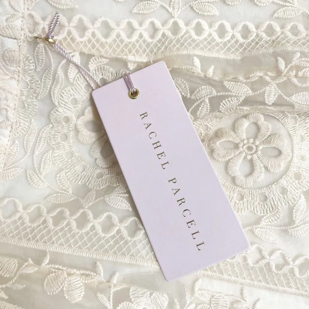 NWT Rachel Parcell Cream Embroidered Flounce Skirt Beige Swan Size Small NEW - Image 12