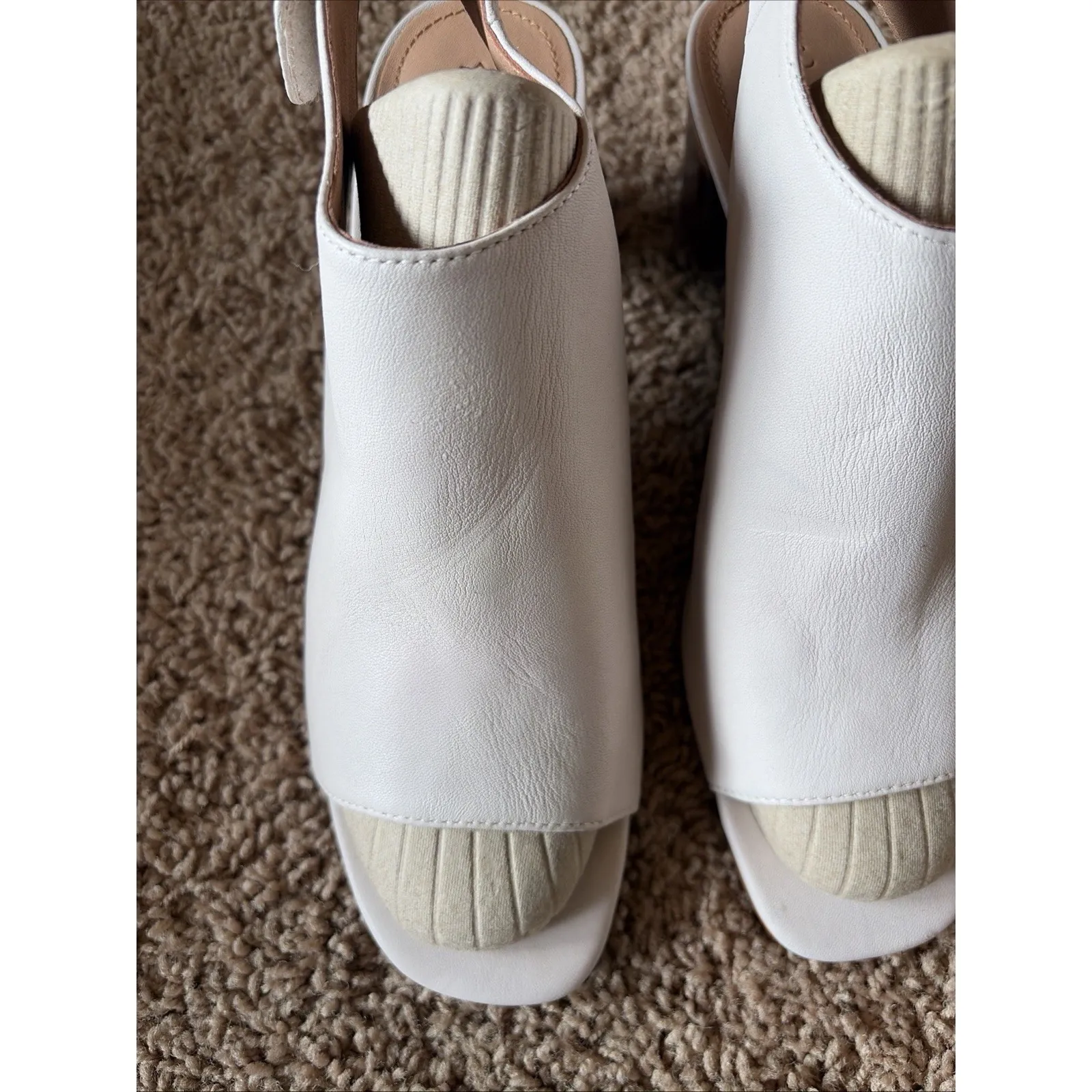 Johnston & Murphy Beige Leather Open Toe Evelyn Booties Shoes Womens 10M - Image 3