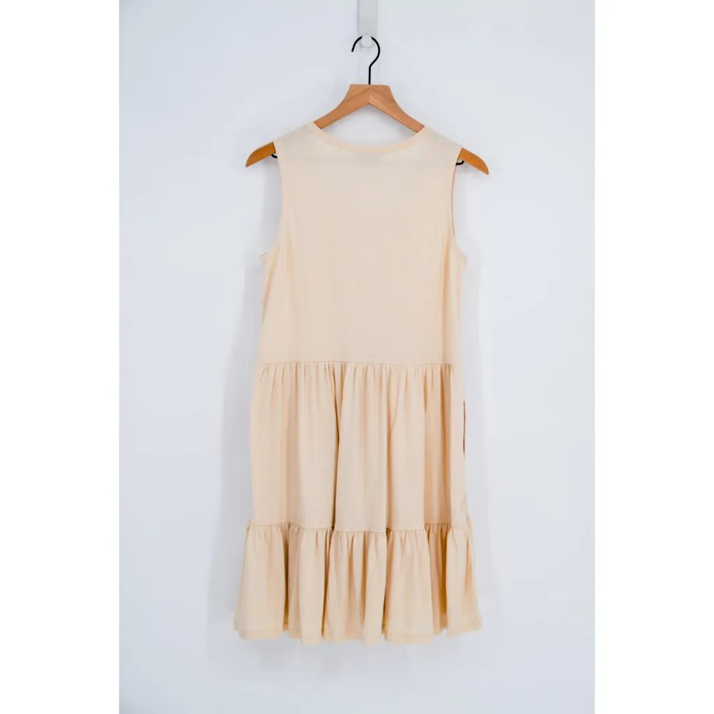 Toad & Co Marley Tiered Sleeveless Dress Cream Organic Cotton Women's XS - Image 4