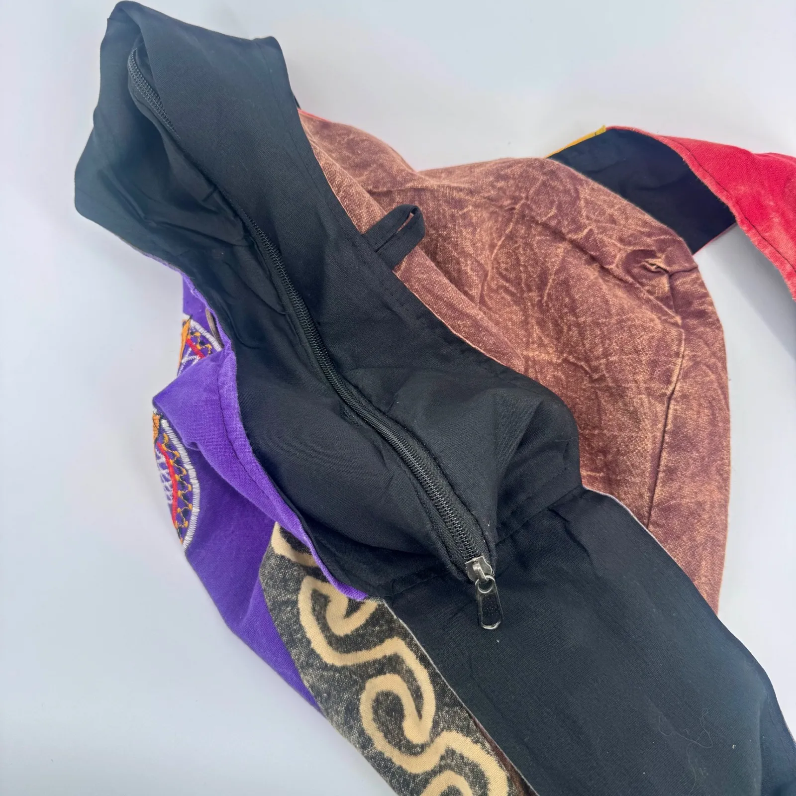 Y2K Boho Festival Sling Bag Psychedelic Wolf Dreamcatcher Rising International Purple - Image 10