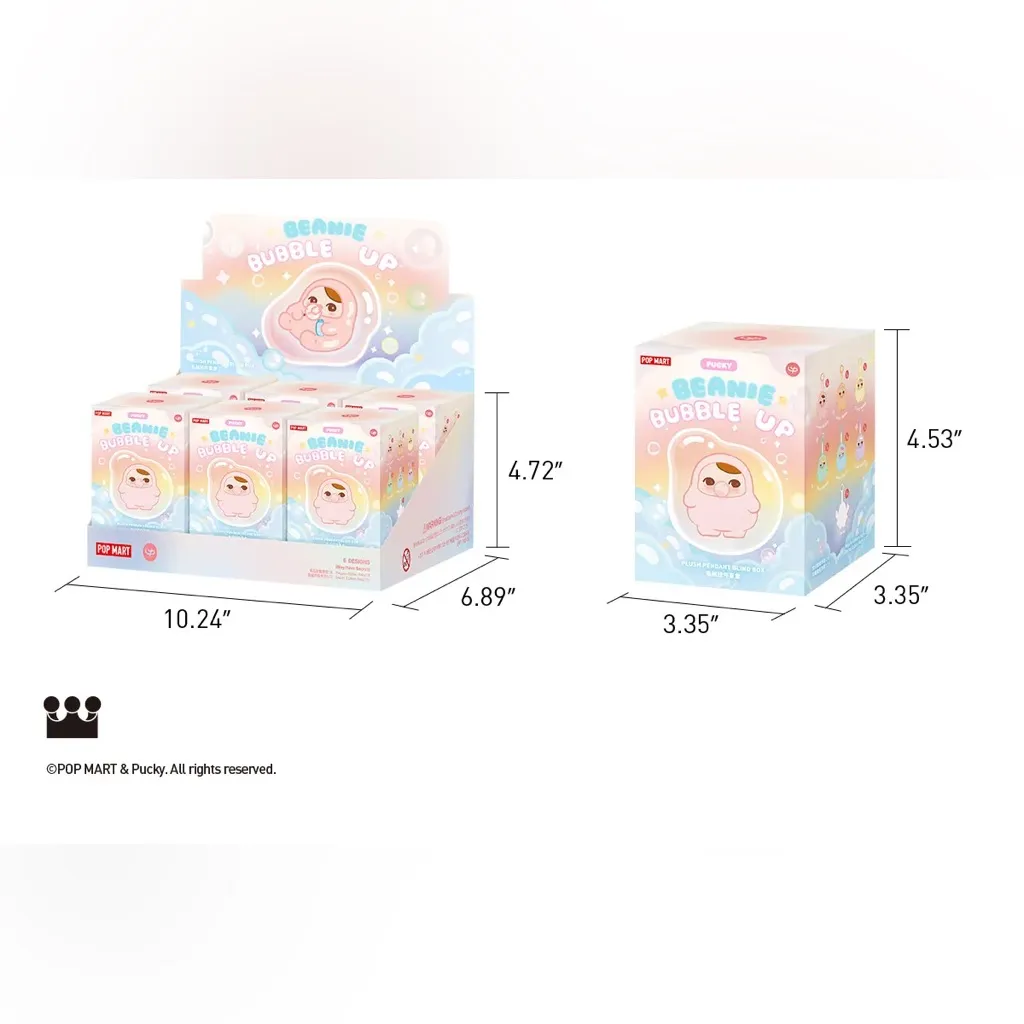 Pop Mart Pucky Beanie Bubble Up Sealed Blind Box Set Plush Pendant Toy Keychain Pink - Image 8