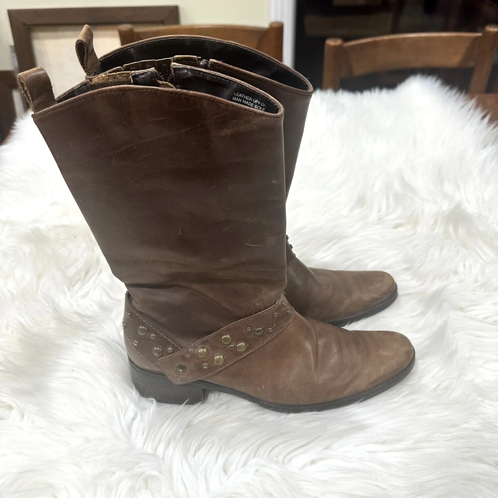 Matisse Studded Western Leather Cowboy Boot Sz 7 Brown - Image 4