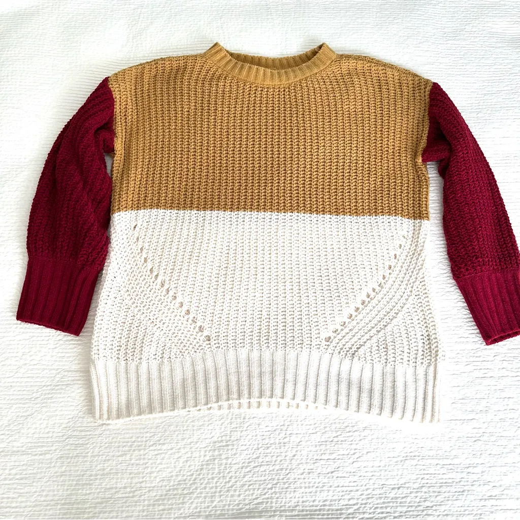True Craft oversized chunky sweater color block XS - Image 11
