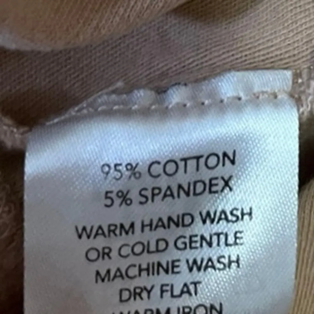 Tiger Mist Tan Beige Short Sleeve Knit Keyhole Scoop T Shirt Tee Crop Top Size S - Image 4