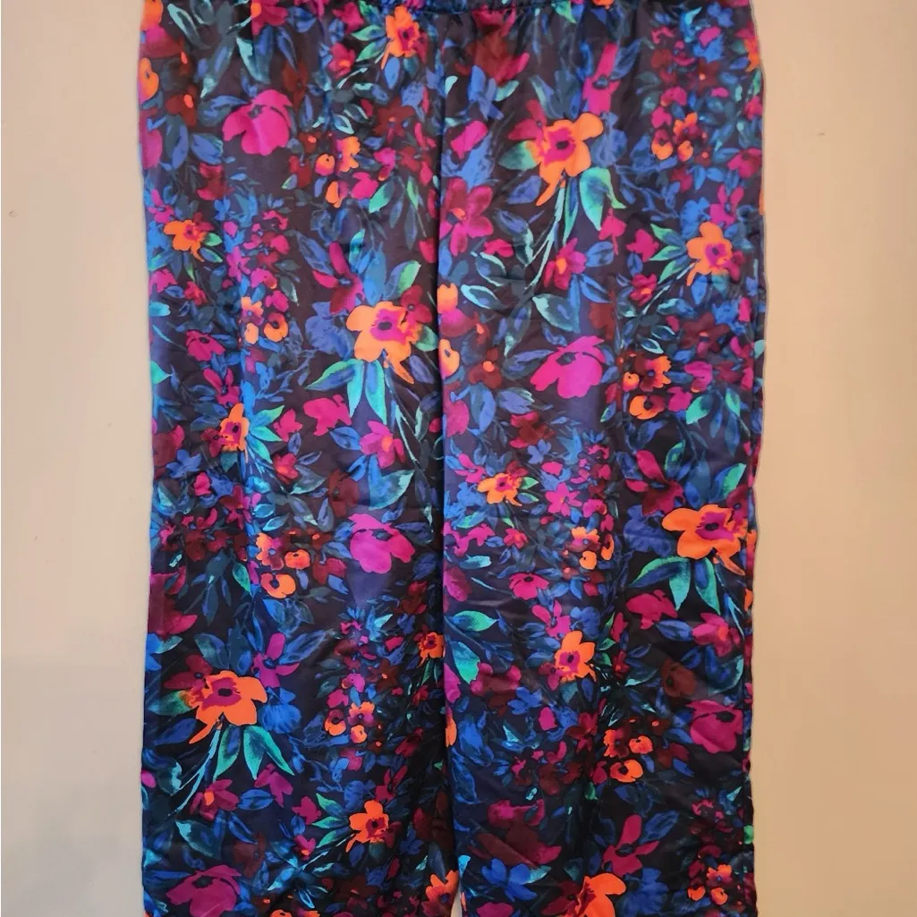 The Pioneer Woman Blue Satin Floral Pajama Set Women’s Size x Large - Image 5
