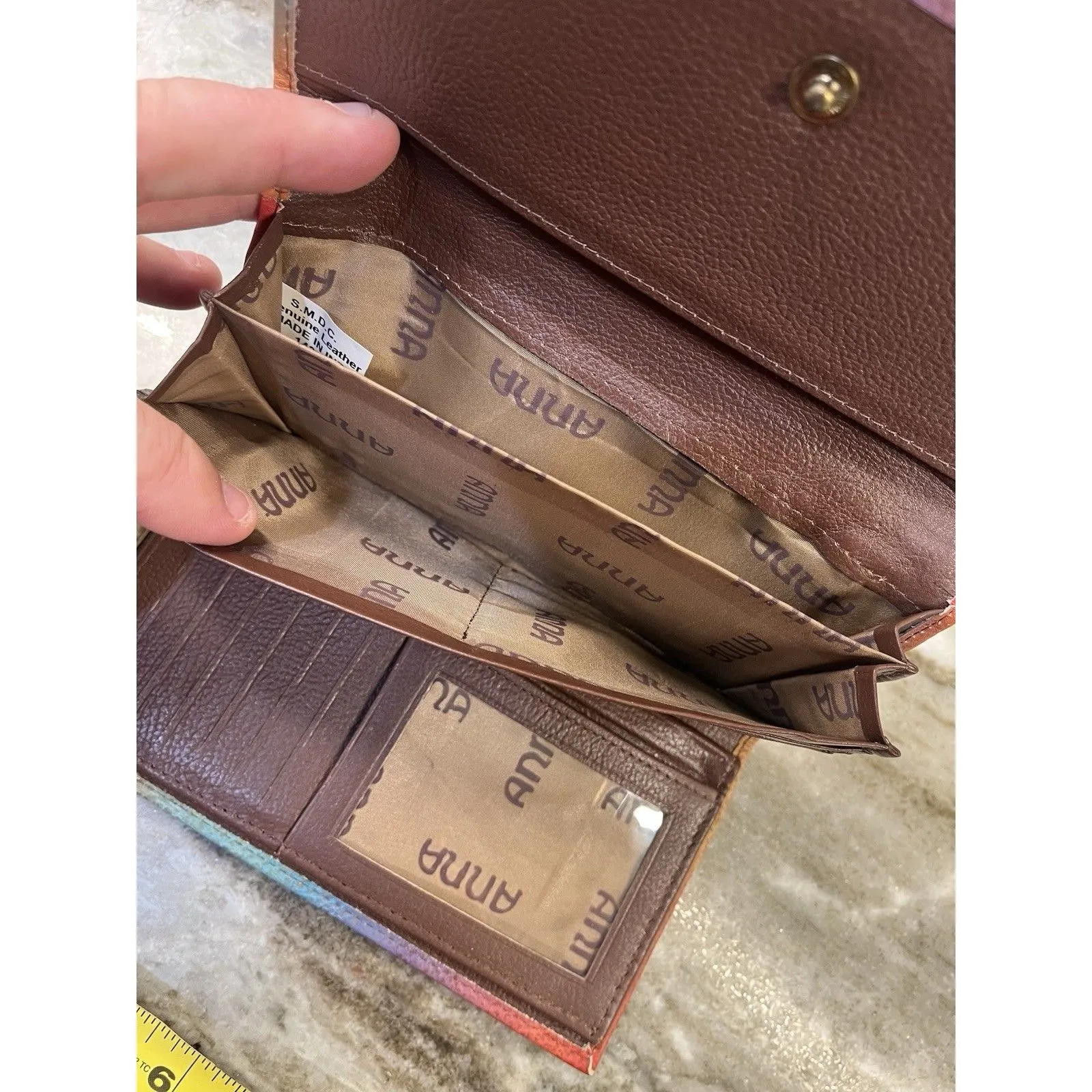 Anuschka Women's Wallet Butterfly Roses Floral Design Trifold Bills Credit Coin - Image 9