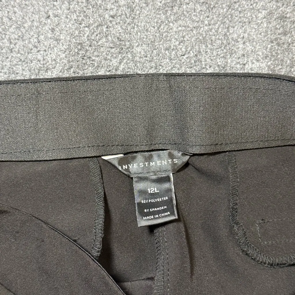 NWT Investments 5th Ave Fit Straight Leg Tummy Control Pants Black 12 Long - Image 8