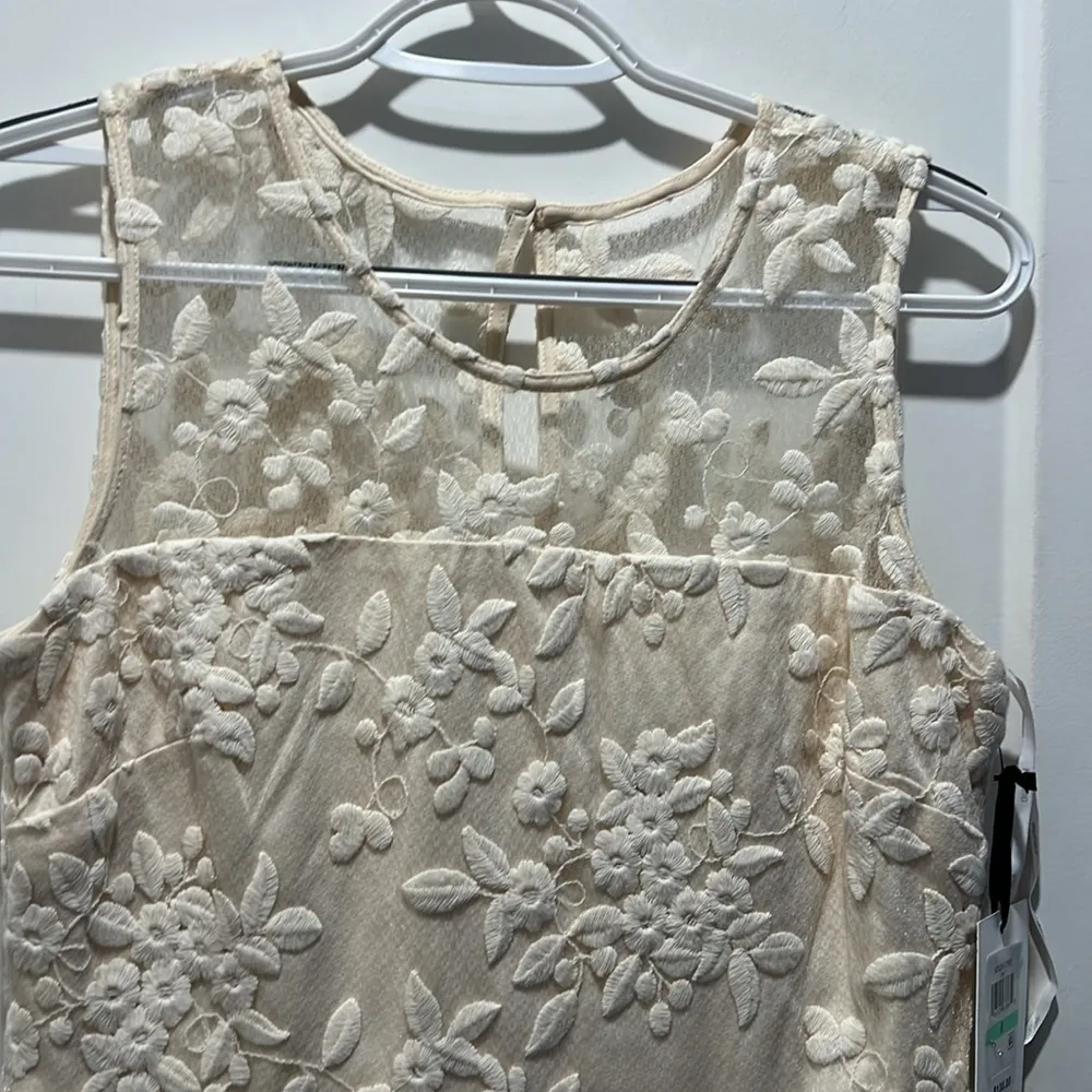NWT Kensie ivory dress. Size 8. Lace embroidered Overlay, feminine, and soft. - Image 4