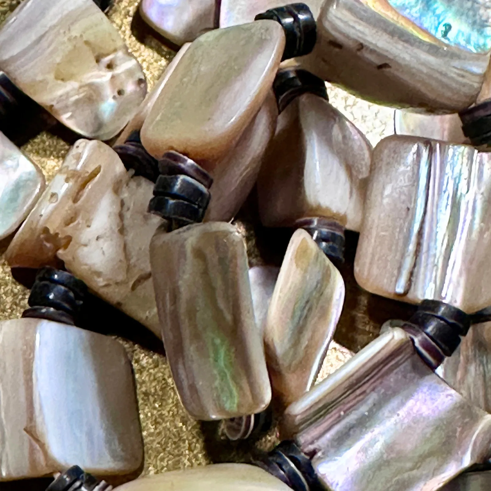 Abalone Mother of Pearl Heishi Necklace –‎ Southwestern Boho Navajo Style - Image 3