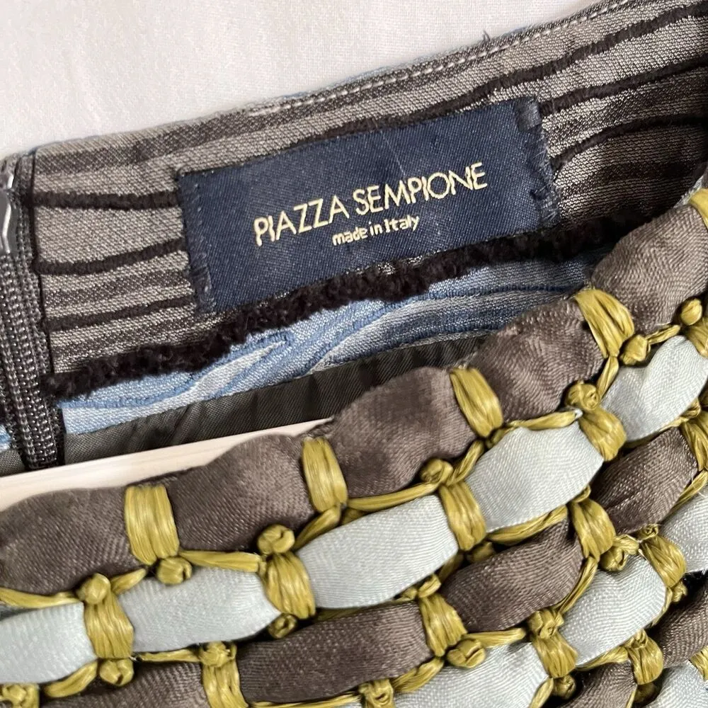 Piazza Sempione Size 48 Fit M/L Sleeveless Textured Sheath Dress Blue Gray - Image 3